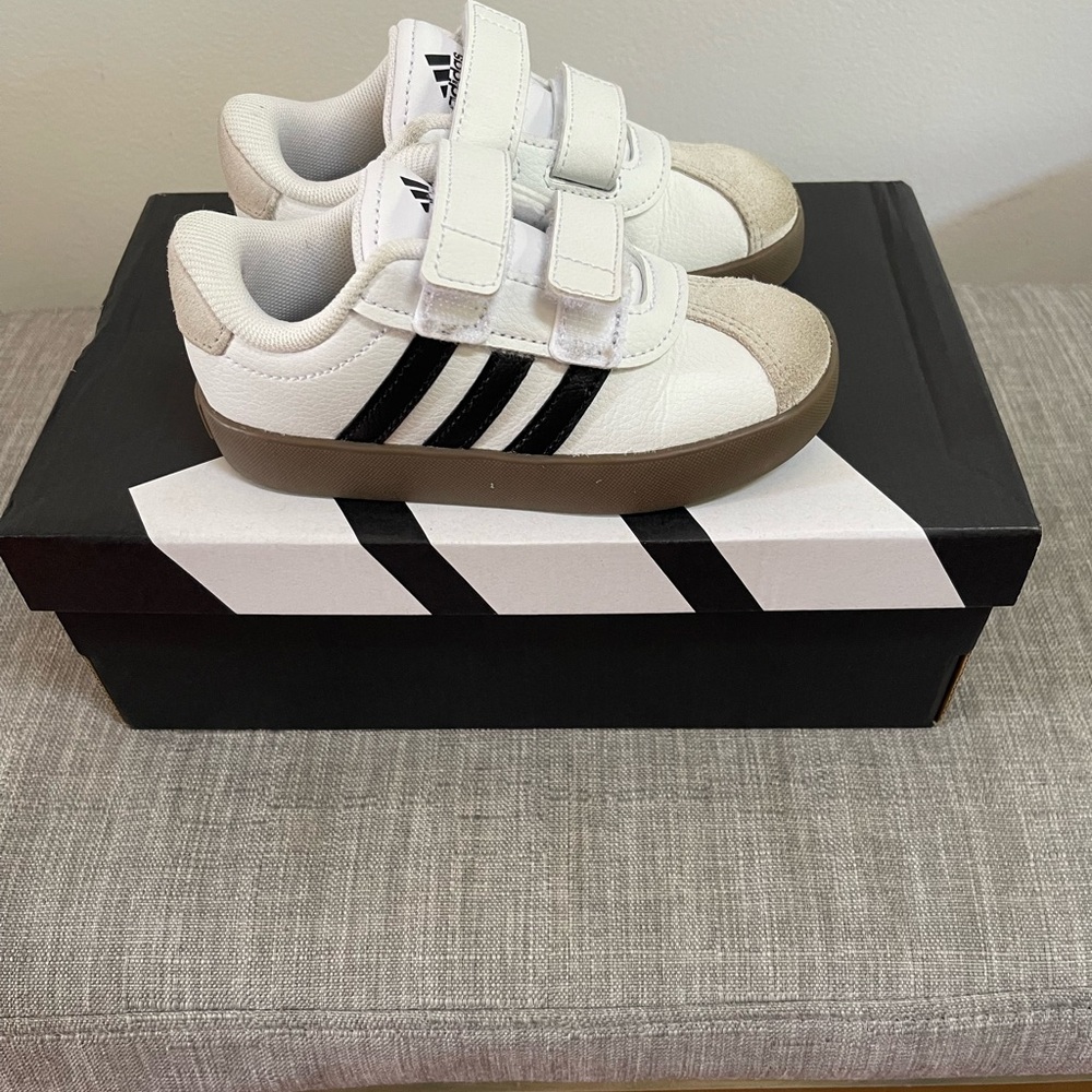 Adidas VL Kids 3.0 White and Black Sneakers